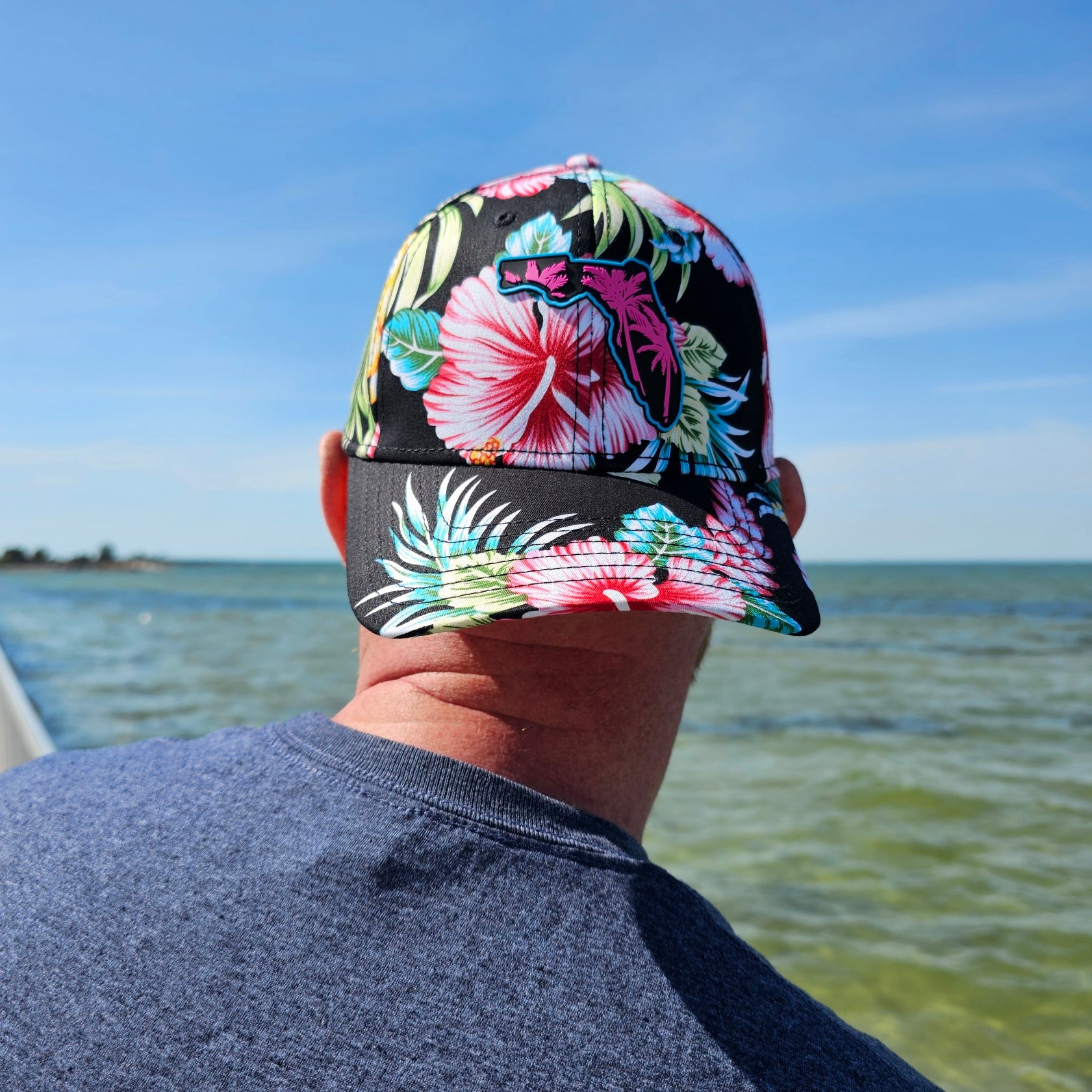 Miami Vice Floral Hat on the Water