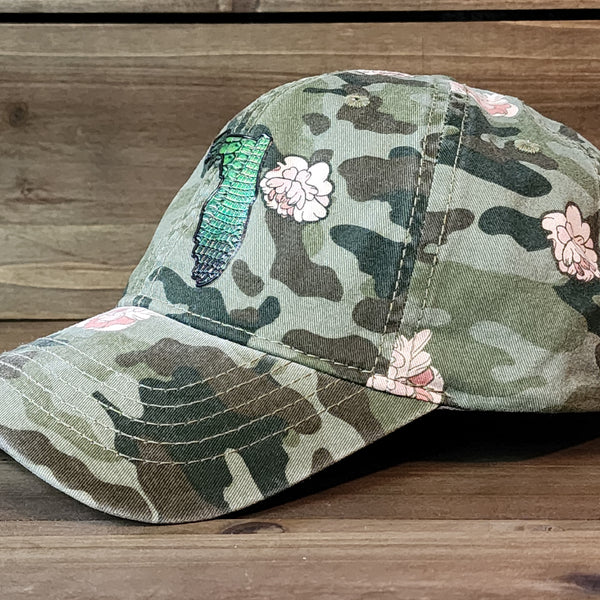 Floral Camo Florida Ponytail Hat