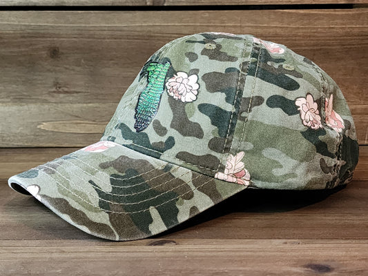 Floral Camo Florida Ponytail Hat