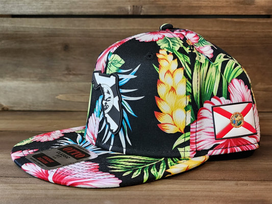 All-In Florida Flag Hat – 6 Panel Floral Snapback Cap