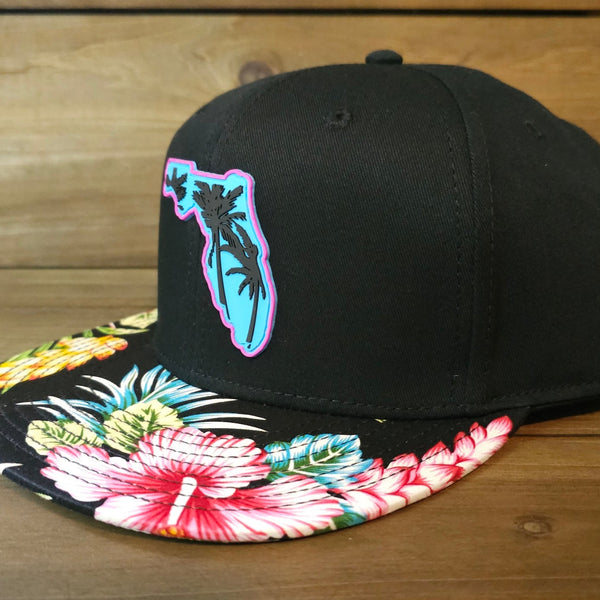 Miami Vice Floral Flat Bill Hat
