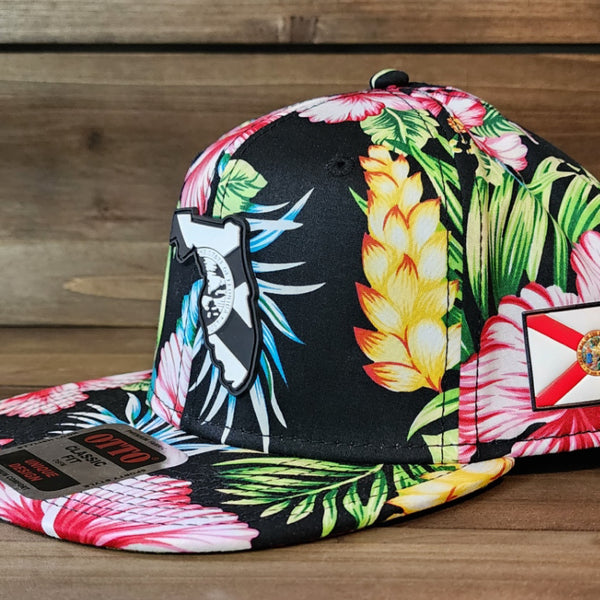 All-In Florida Flag Hat – 6 Panel Floral Snapback Cap