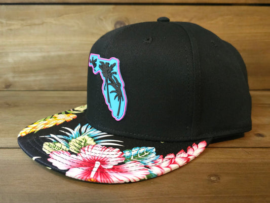 Miami Vice Floral Flat Bill Hat